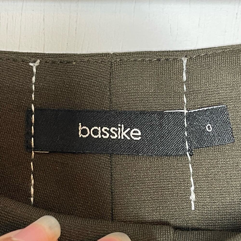 BASSIKE Flare Skirt Women's Size 0 Olive Green Stretch High Waist Midi - Picture 7 of 9